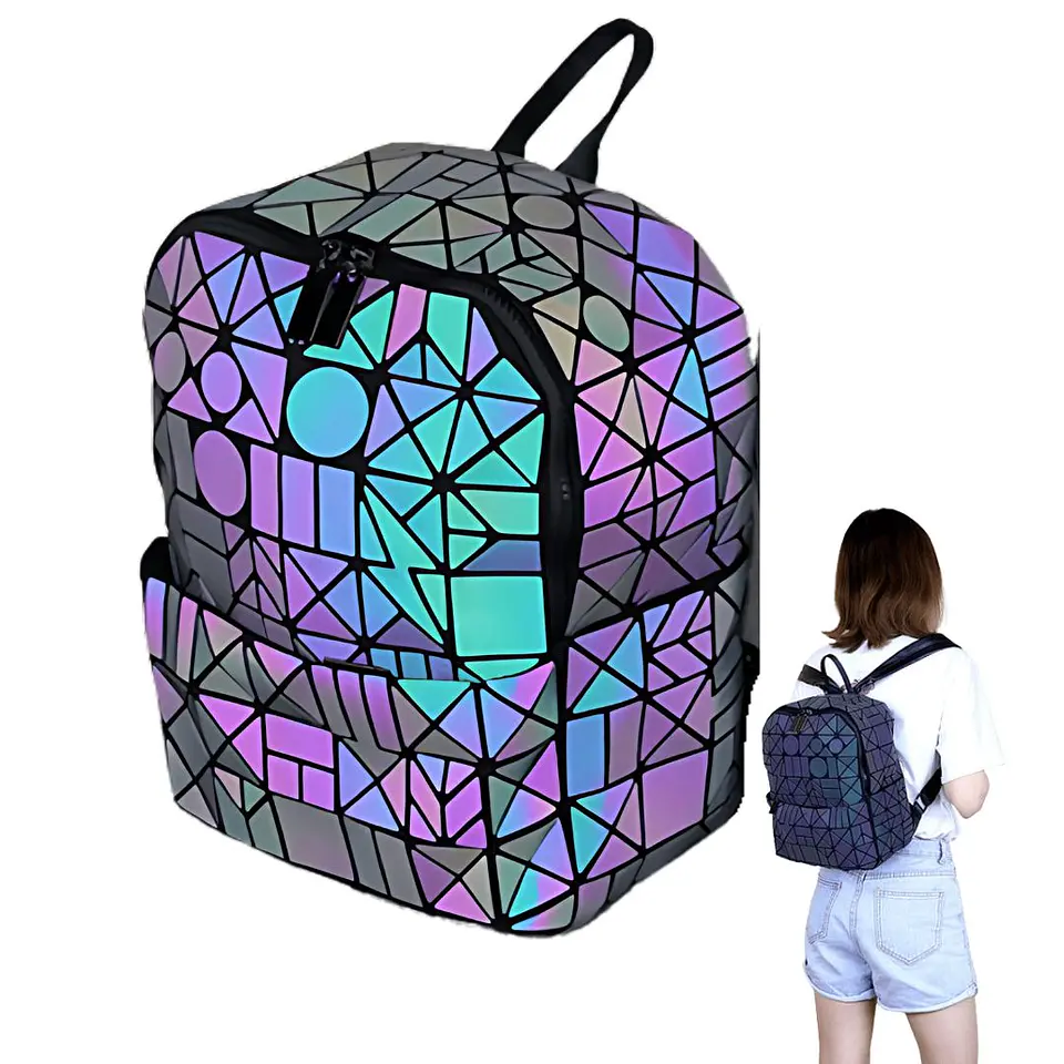 Mochila Rhombus Luminoso Coreana Para Estudiantes Unisex  1