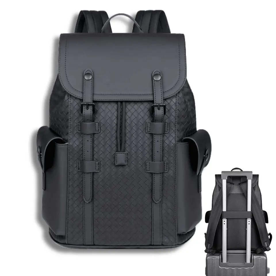 Mochila De Cuero Sintético Impermeable Viajes Universidad Trabajo 1