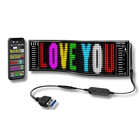 Pantalla LED Autos Flexible Publicidad Móvil 12x59 CM