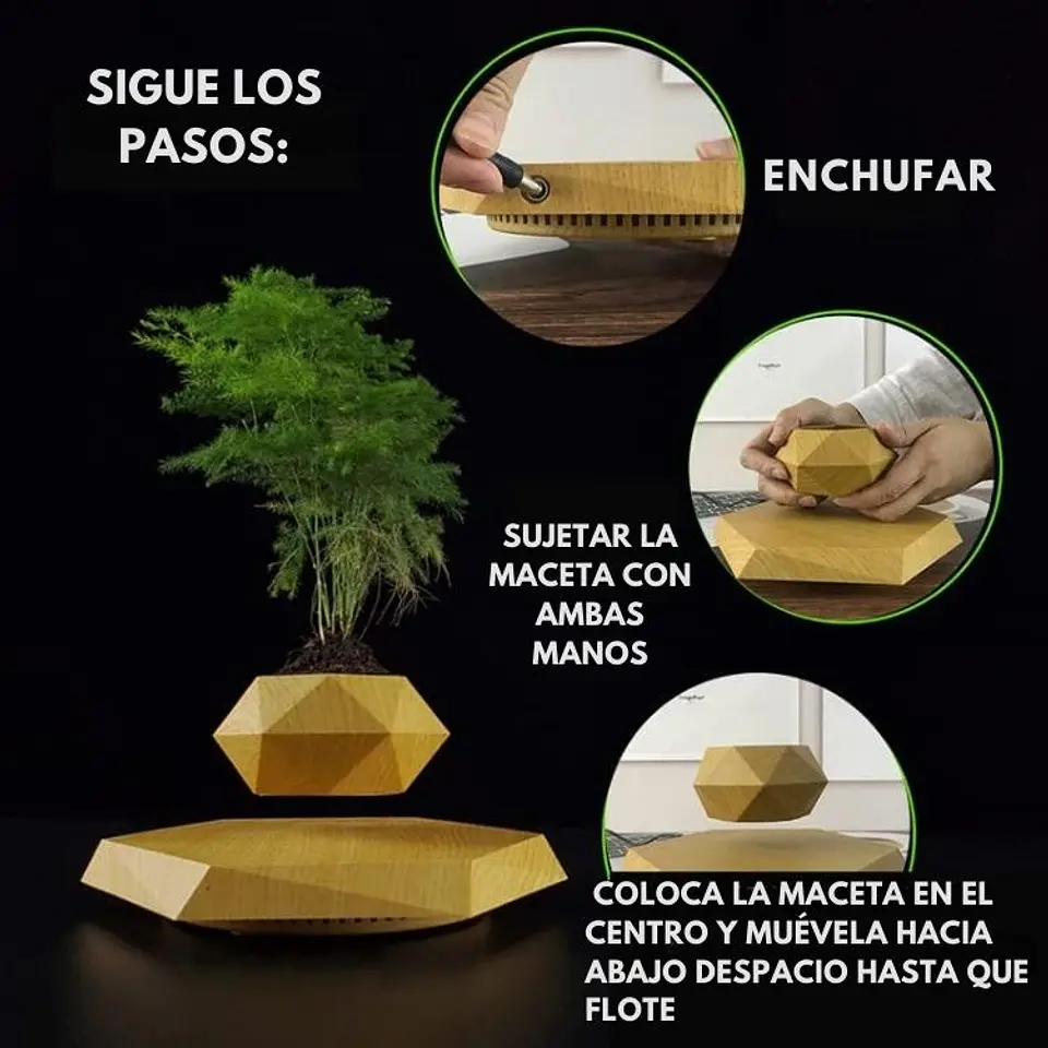 Macetero Con Levitación Magnética Decoración Moderna 5