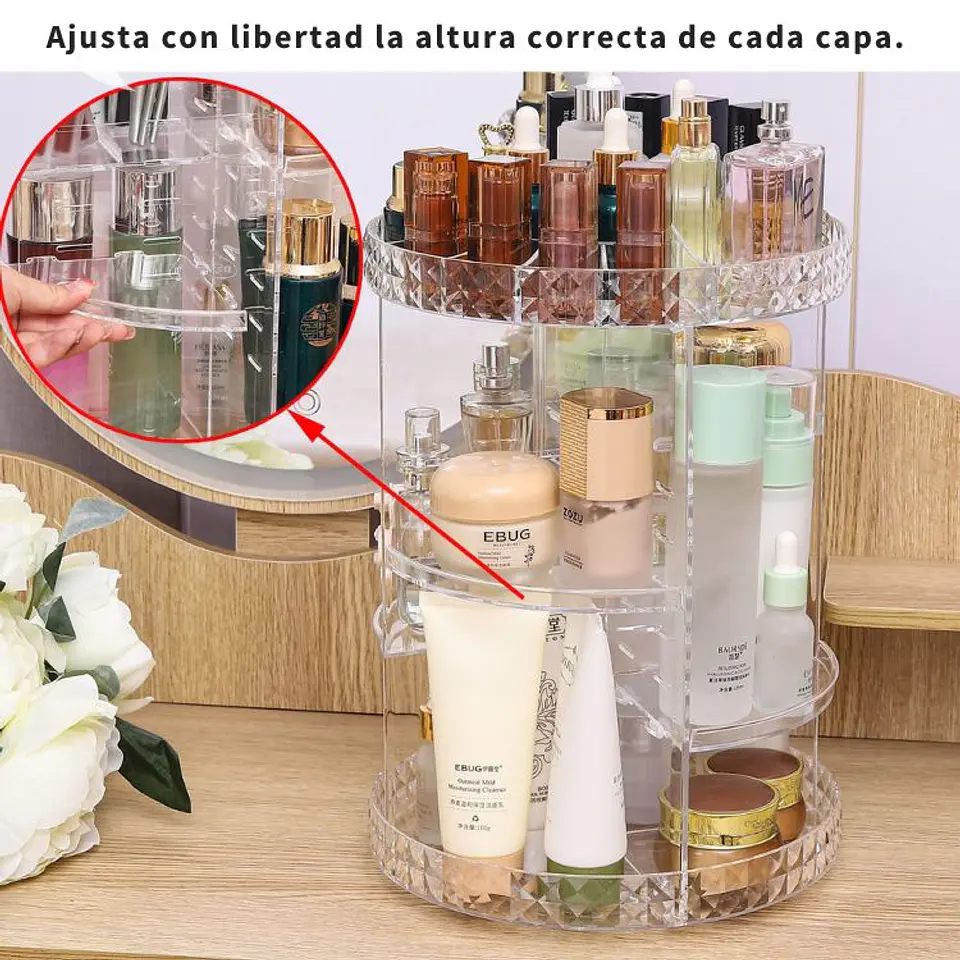 Exhibidor Giratorio Acrílico De Cosméticos Y Perfumes 4