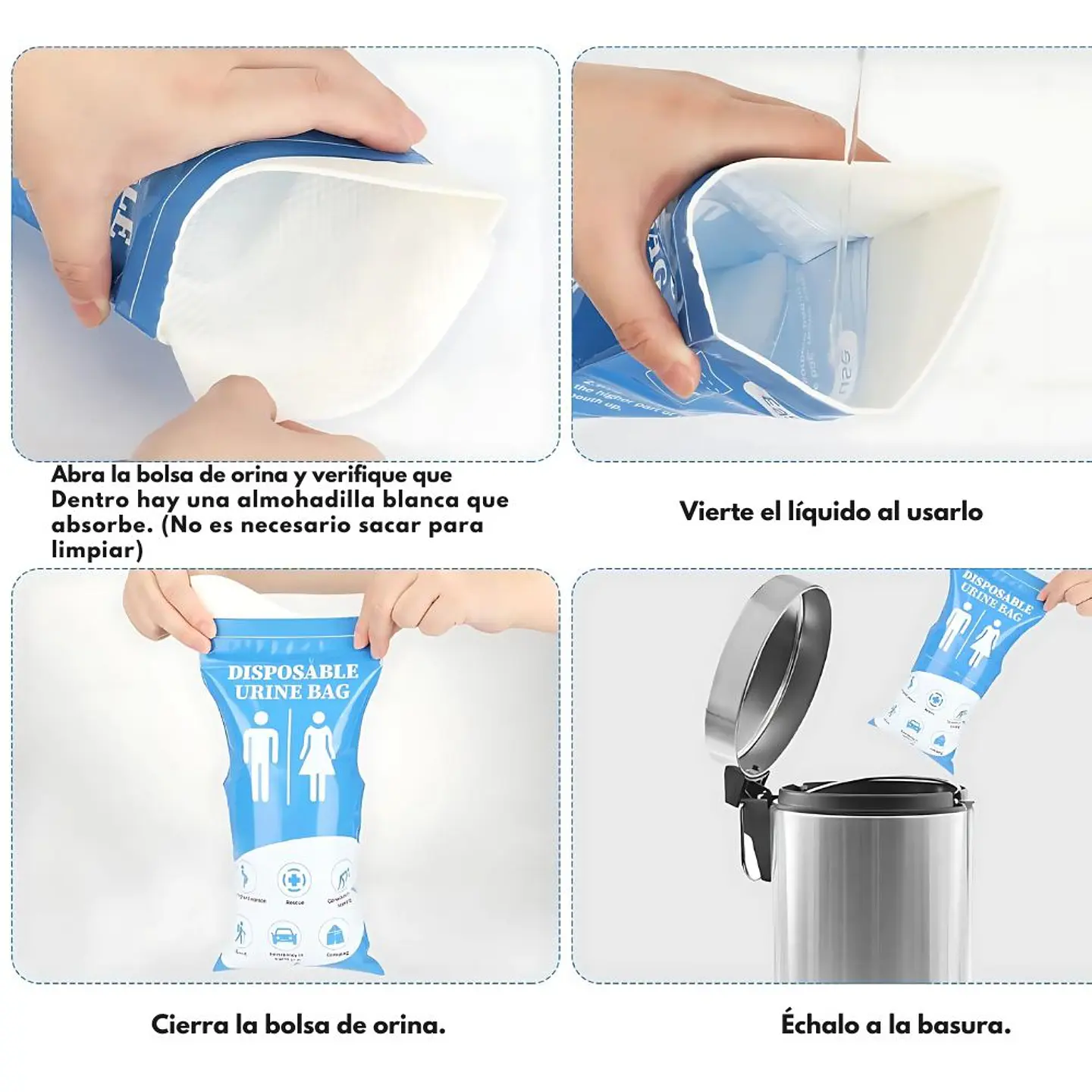 Pack 10 Bolsas Emergencia Tránsito Vómito Orina 750ml 6