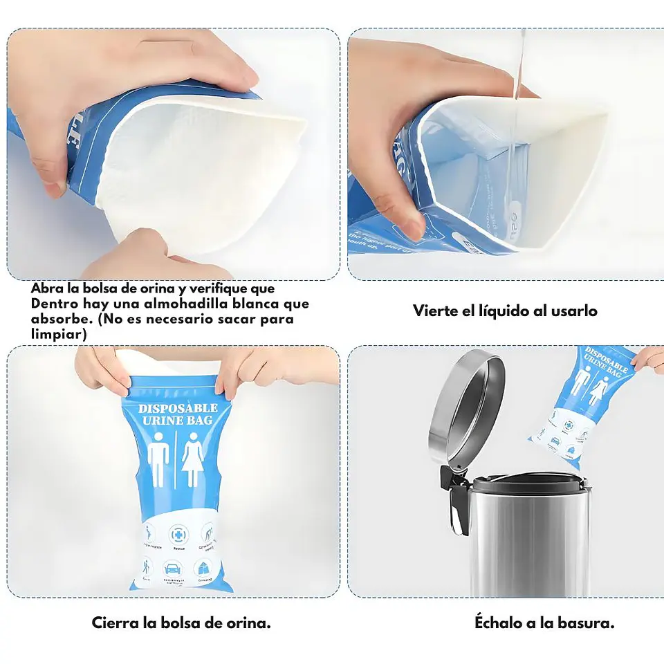 Pack 10 Bolsas Emergencia Tránsito Vómito Orina 750ml 6