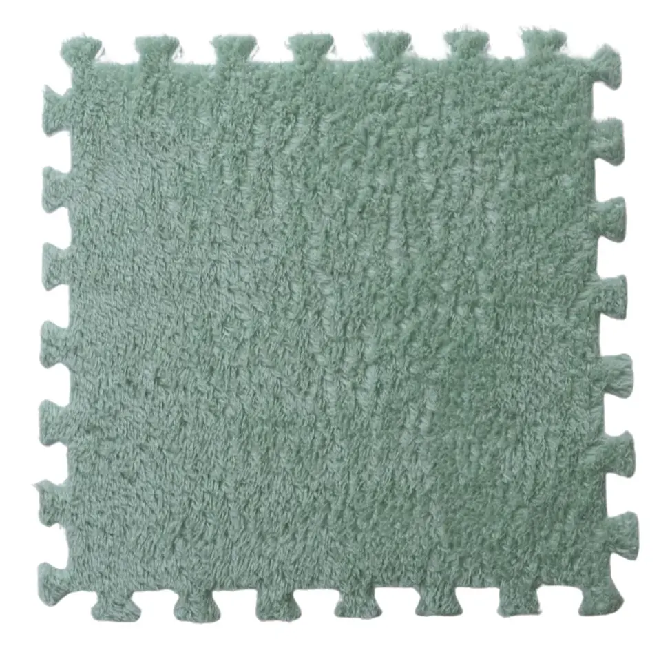 Pack 6 Alfombras Rompecabezas Felpa Shaggy 30x30 cm Armables 6