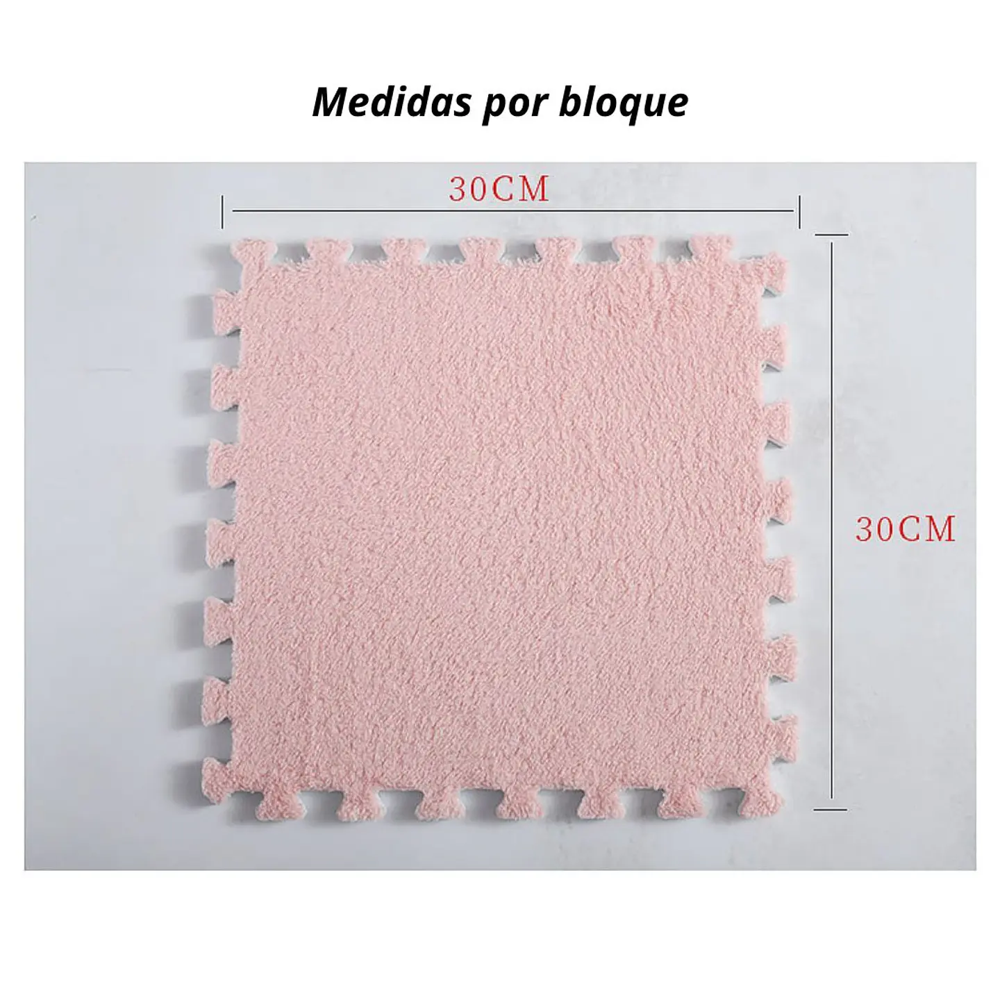 Pack 6 Alfombras Rompecabezas Felpa Shaggy 30x30 cm Armables 9