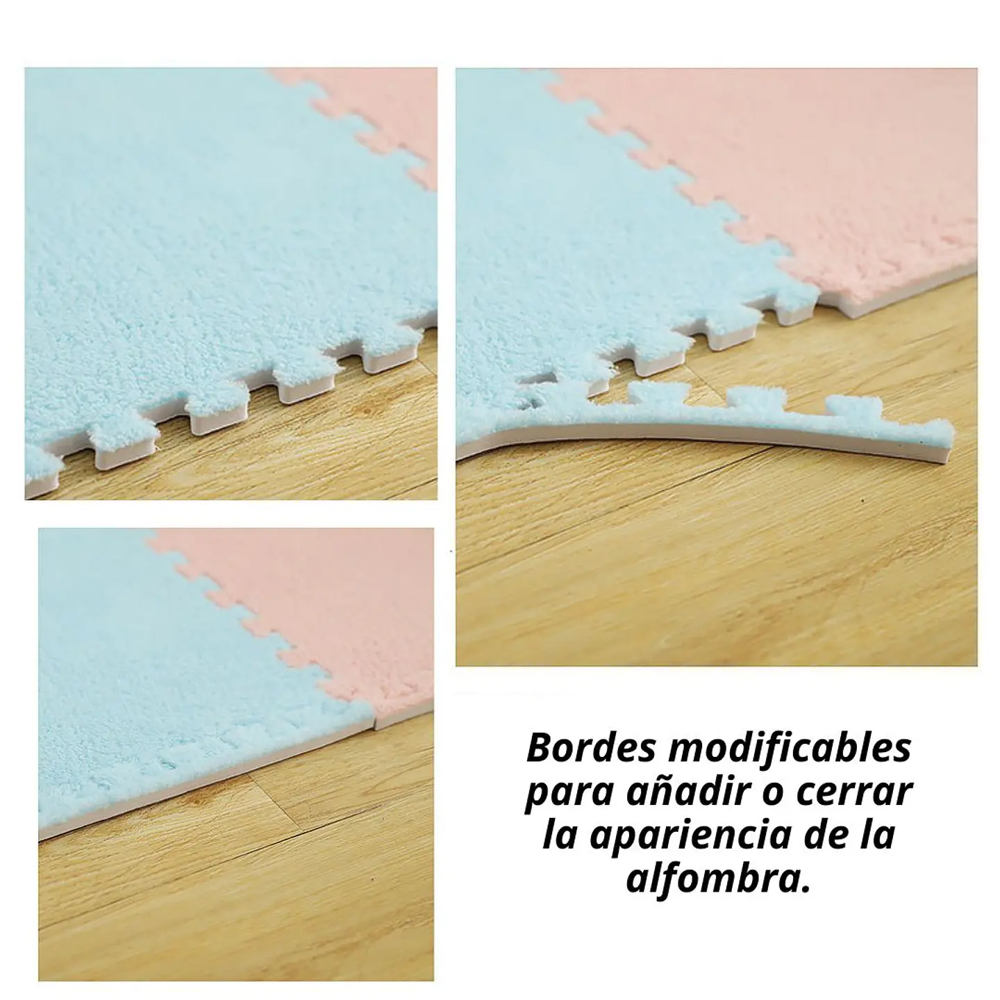 Pack 6 Alfombras Rompecabezas Felpa Shaggy 30x30 cm Armables 10