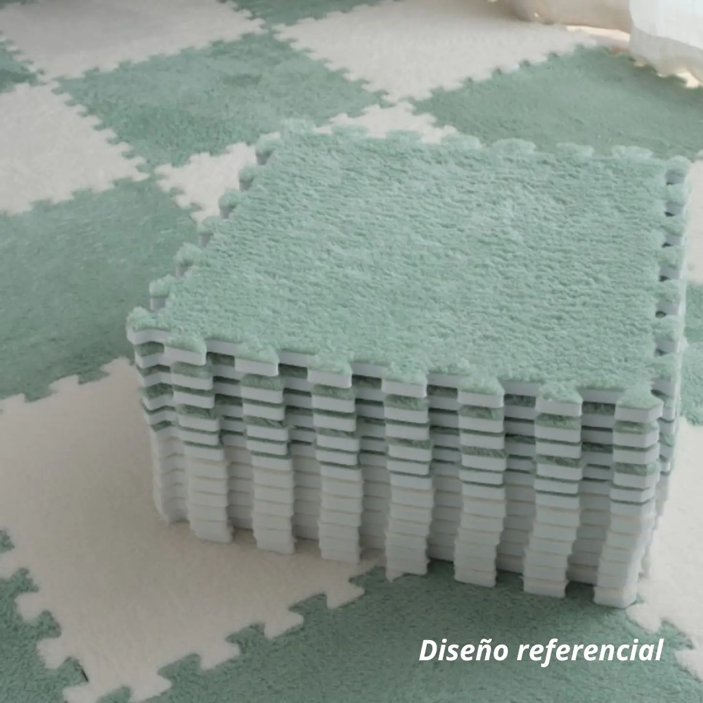Pack 6 Alfombras Rompecabezas Felpa Shaggy 30x30 cm Armables 15