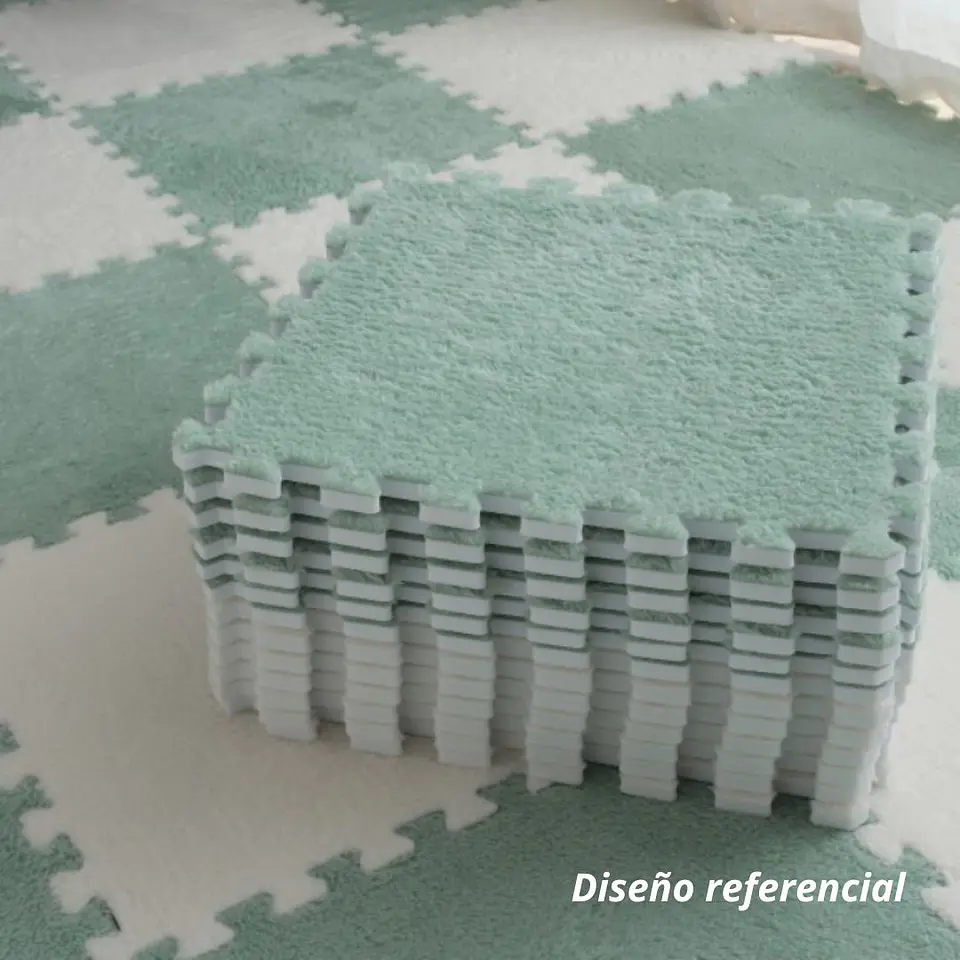 Pack 6 Alfombras Rompecabezas Felpa Shaggy 30x30 cm Armables 15