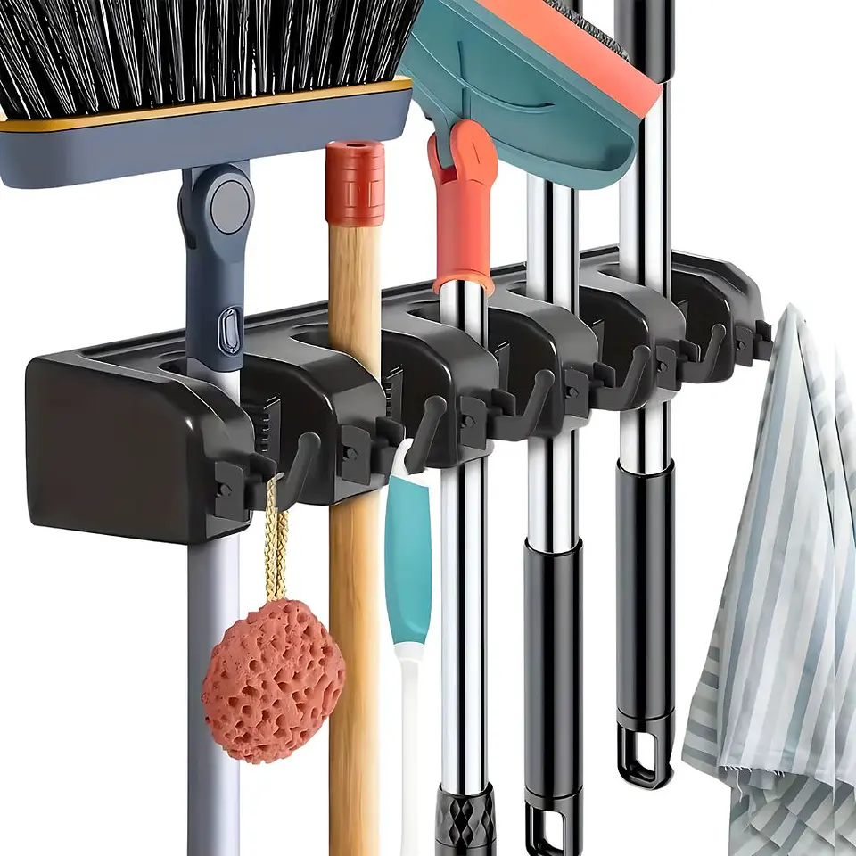 Soporte Útiles De Aseo Hogar Escobas Organizador Estático 1