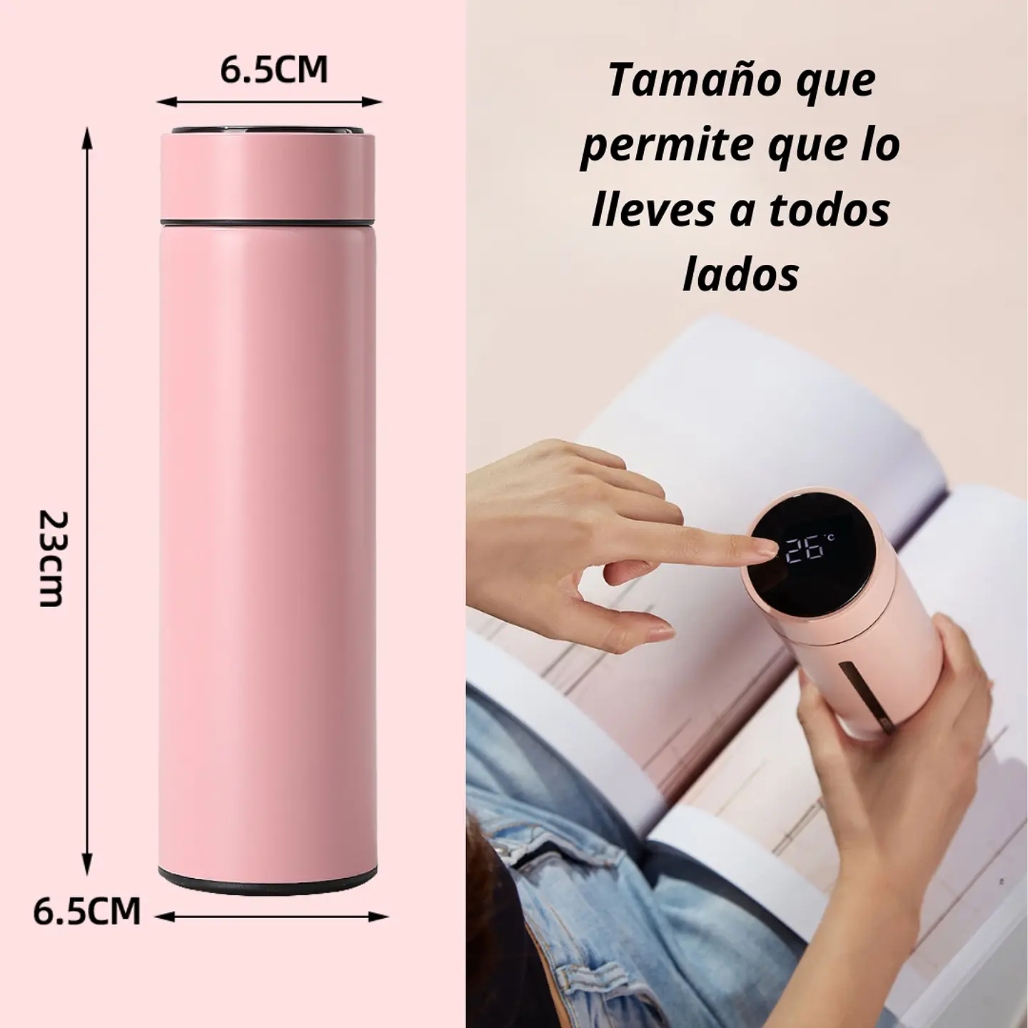 Termo Led Táctil Soporte Smartphone Acero Inoxidable 450ml 6