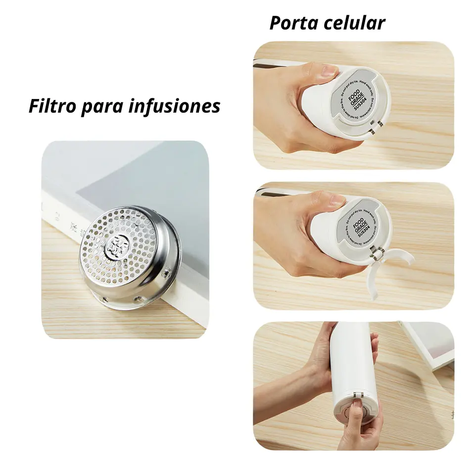Termo Led Táctil Soporte Smartphone Acero Inoxidable 450ml 7