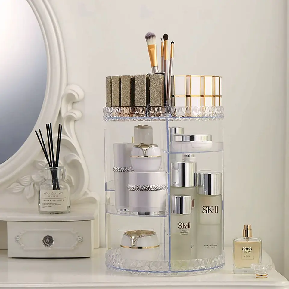 Exhibidor Giratorio Acrílico De Cosméticos Y Perfumes 3