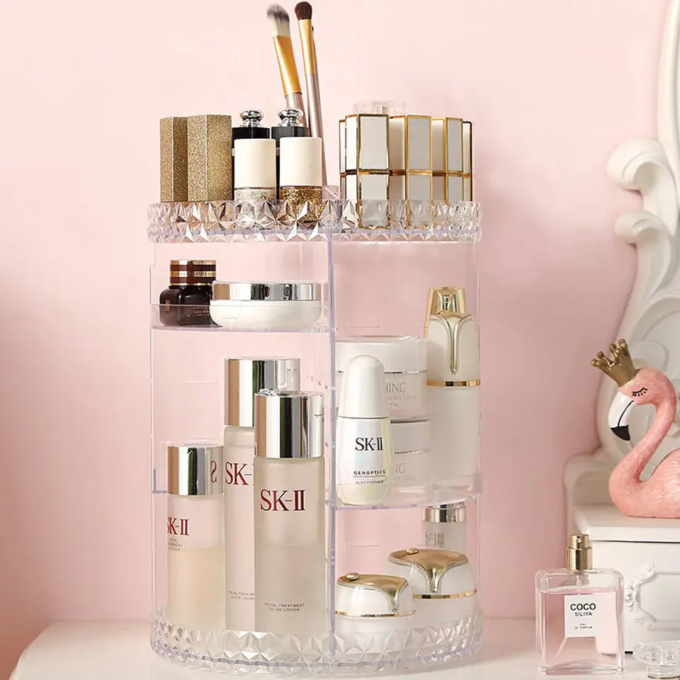Exhibidor Giratorio Acrílico De Cosméticos Y Perfumes 7