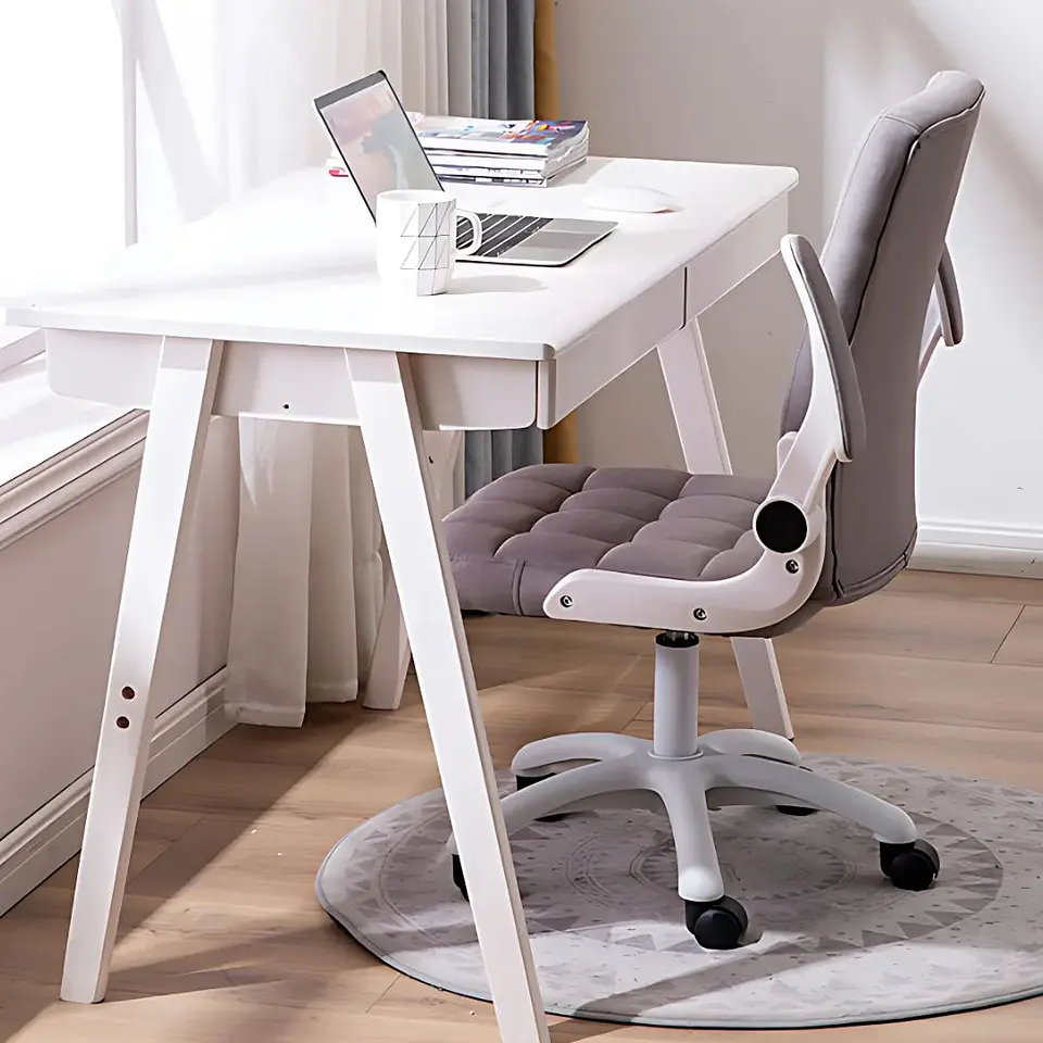 Silla De Oficina De Tela Altura Con Ajustable Y Ruedas 15