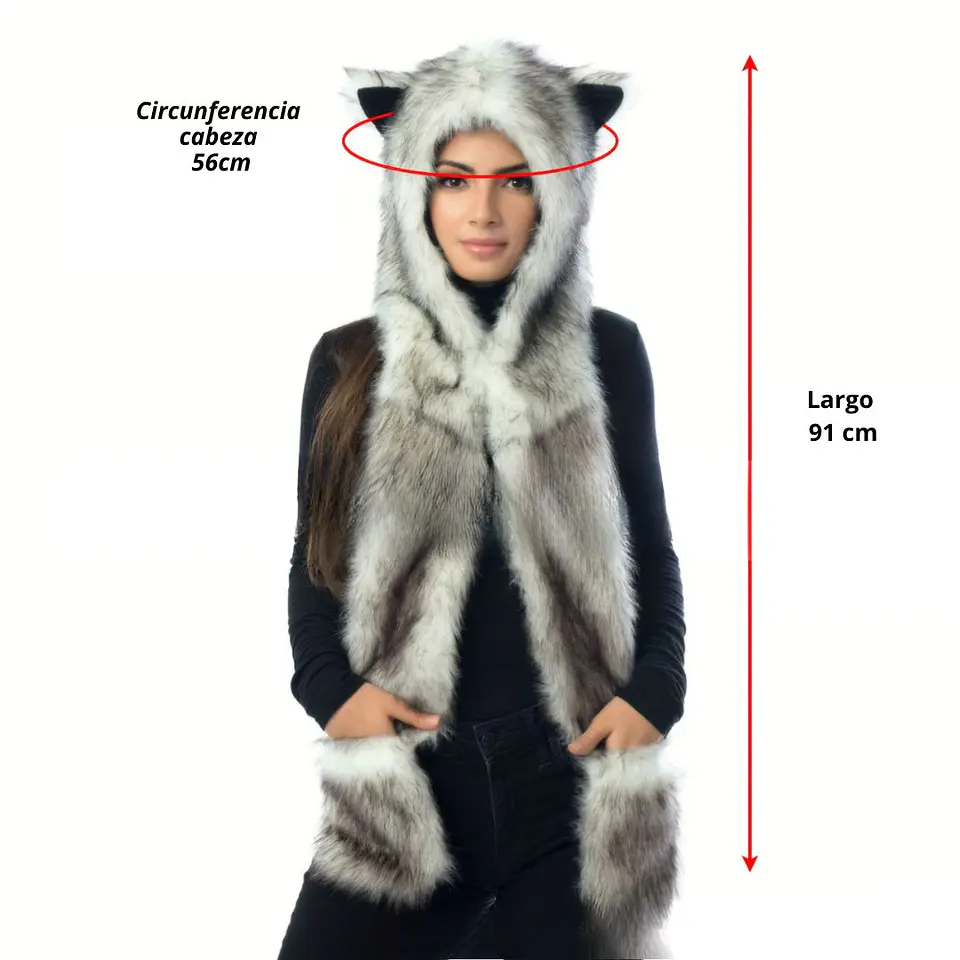 Gorro Kawai Con Orejas Y Bolsillo Unisex De Invierno 6