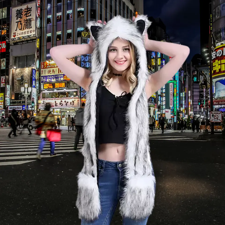 Gorro Kawai Con Orejas Y Bolsillo Unisex De Invierno 4