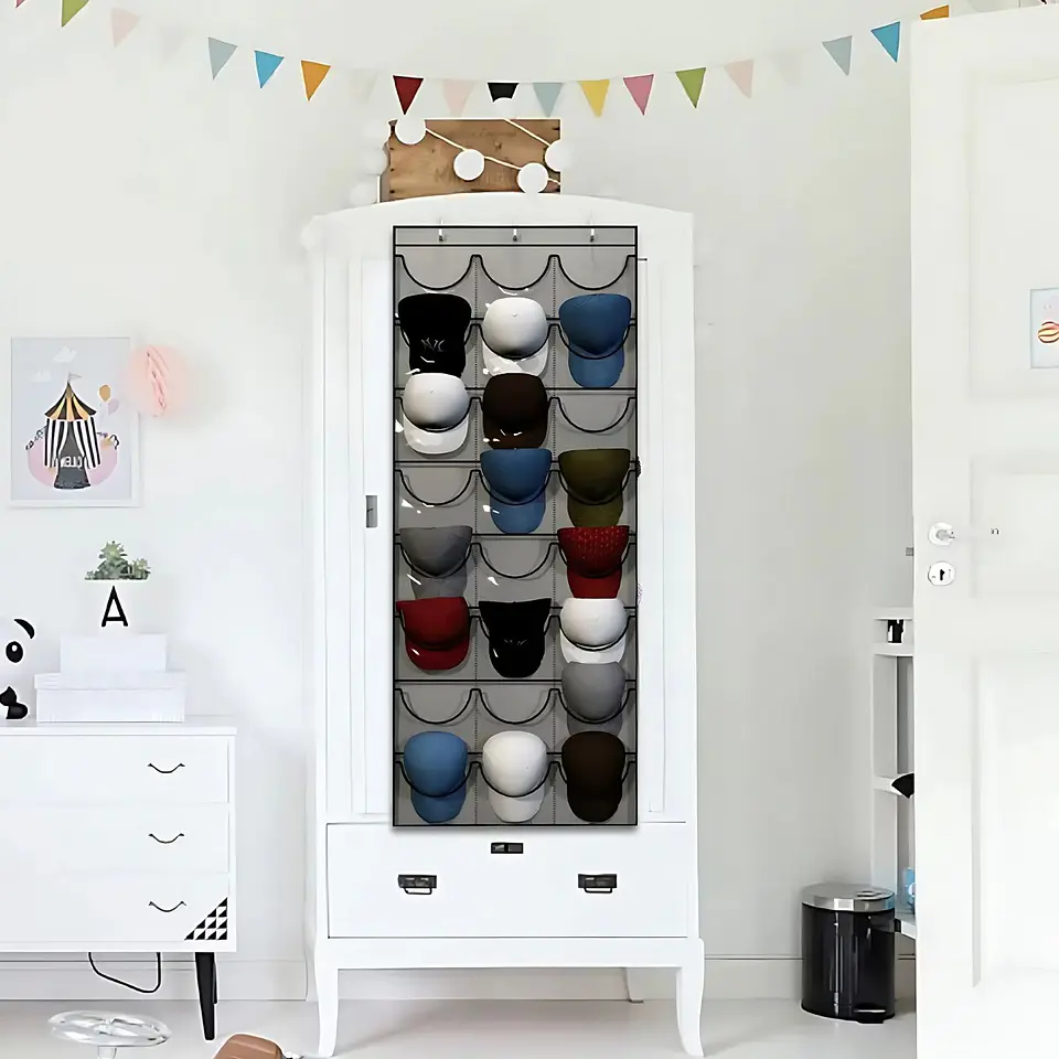 Organizador Colgante De 24 Gorras De Jockeys Para Puerta 4