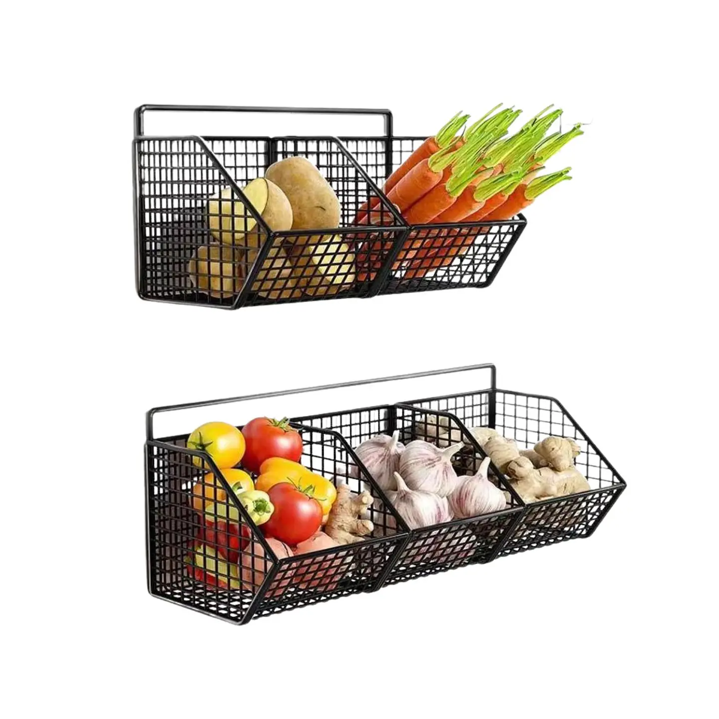 Cestas De Almacenamiento Flotante Para Verduras Frutas Pared 1