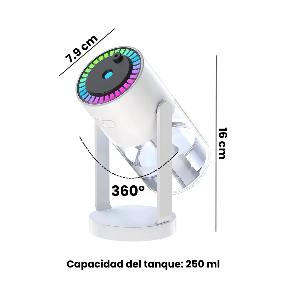 Humidificador USB Con Proyección Luz Cielo Estrellas Portátil 2