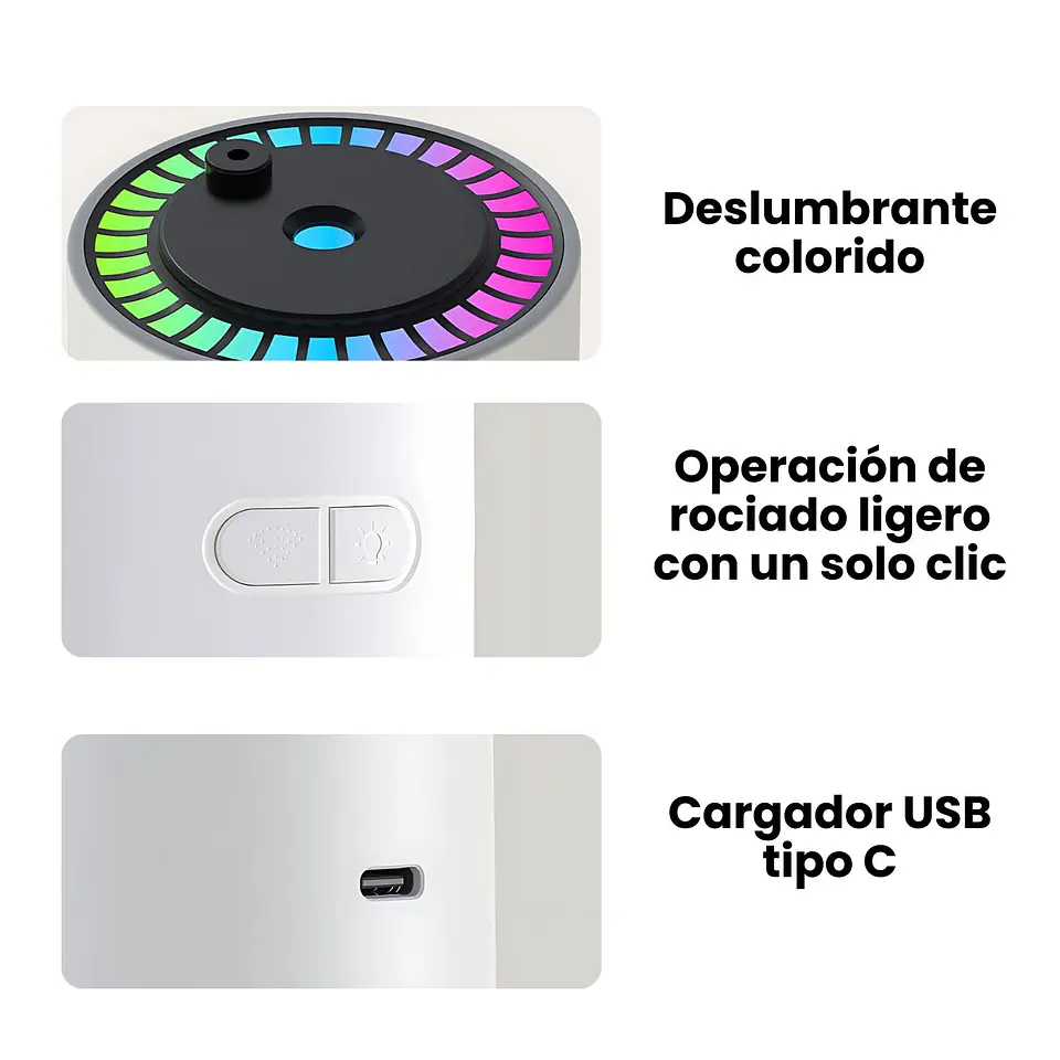 Humidificador USB Con Proyección Luz Cielo Estrellas Portátil 3