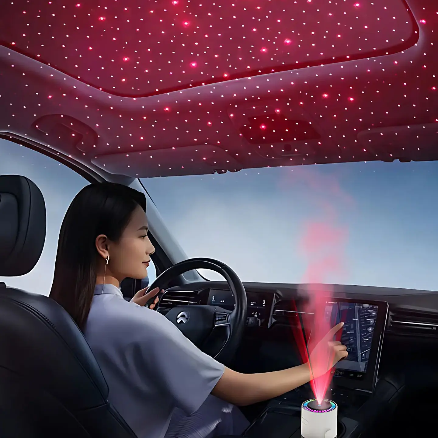 Humidificador USB Con Proyección Luz Cielo Estrellas Portátil 7