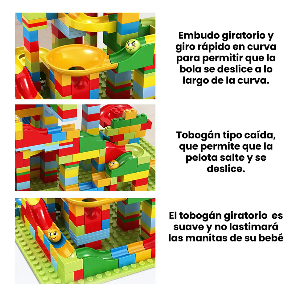 Bloques Tobogan Con Base 168 Piezas Construcción Accesorios 4