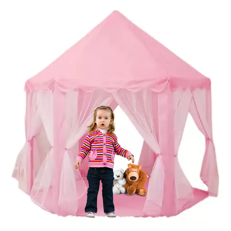 Carpa Castillo Juguete Niños Interior Exterior Hexagonal 1