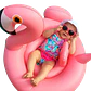 Inflable Flamenco Montable Colchon Piscina Playa + Inflador - Miniatura 1