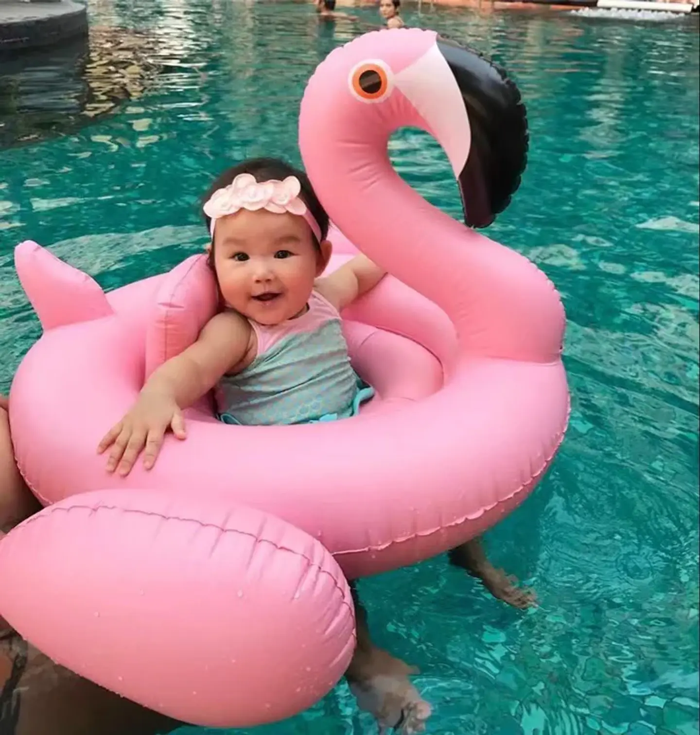 Inflable Flamenco Montable Colchon Piscina Playa + Inflador 5