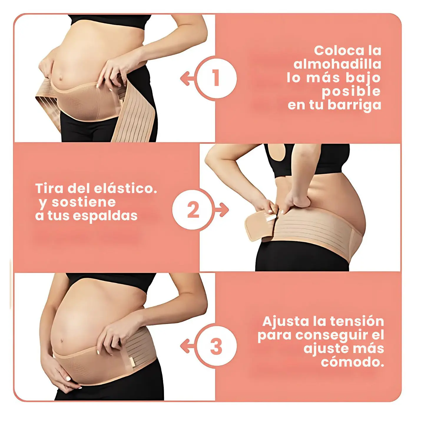 Faja Preparto Cinturon Ajustable Soporte Maternal Embarazo 4