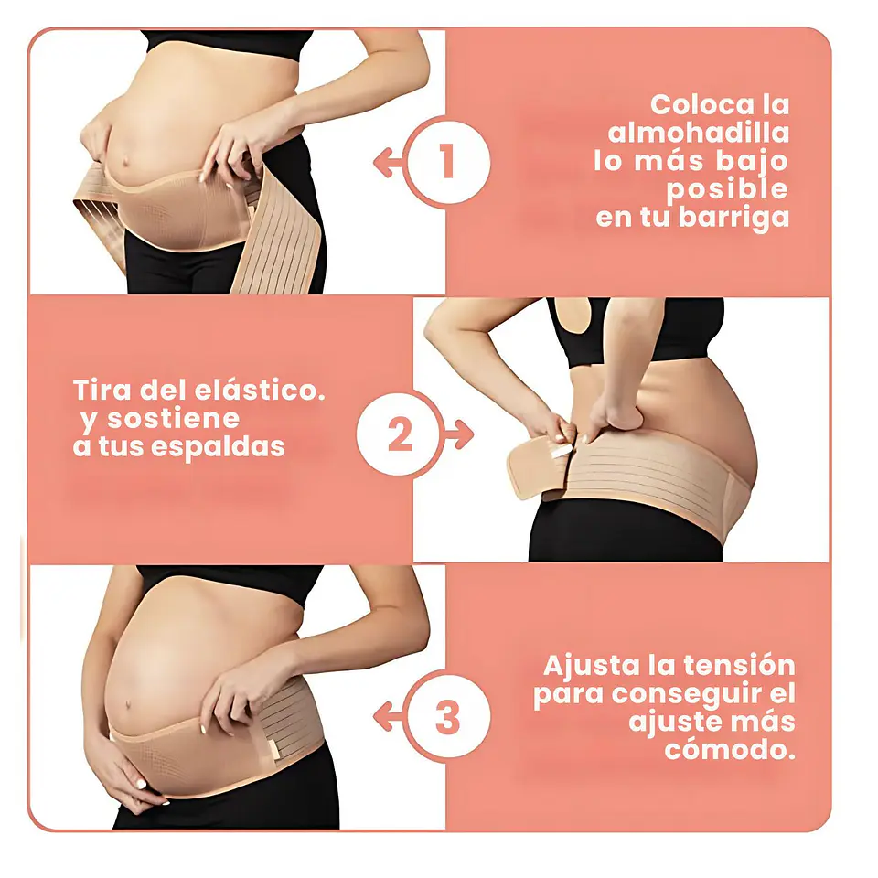 Faja Preparto Cinturon Ajustable Soporte Maternal Embarazo 4