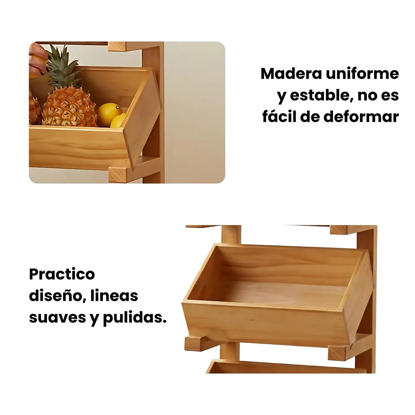 Estante De Madera Maciza 3 Niveles Cocina Exhibicion 4