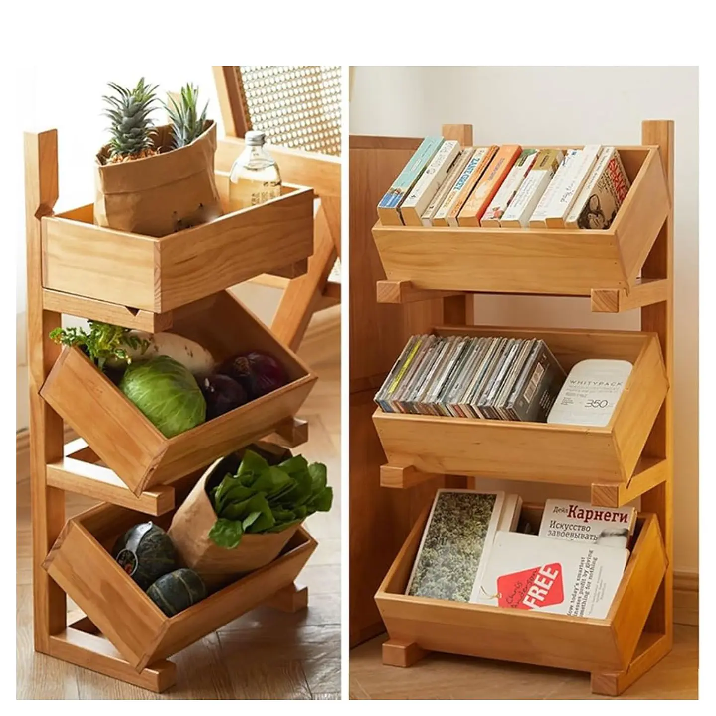Estante De Madera Maciza 3 Niveles Cocina Exhibicion 6