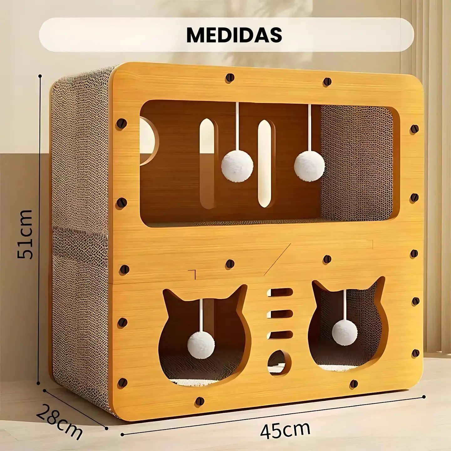 Estación de Juegos Para Gatos Cama Escondite 3