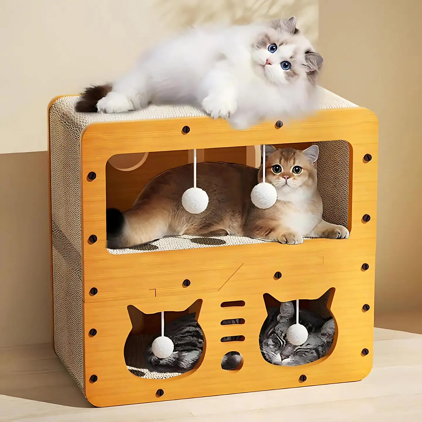 Estación de Juegos Para Gatos Cama Escondite 5