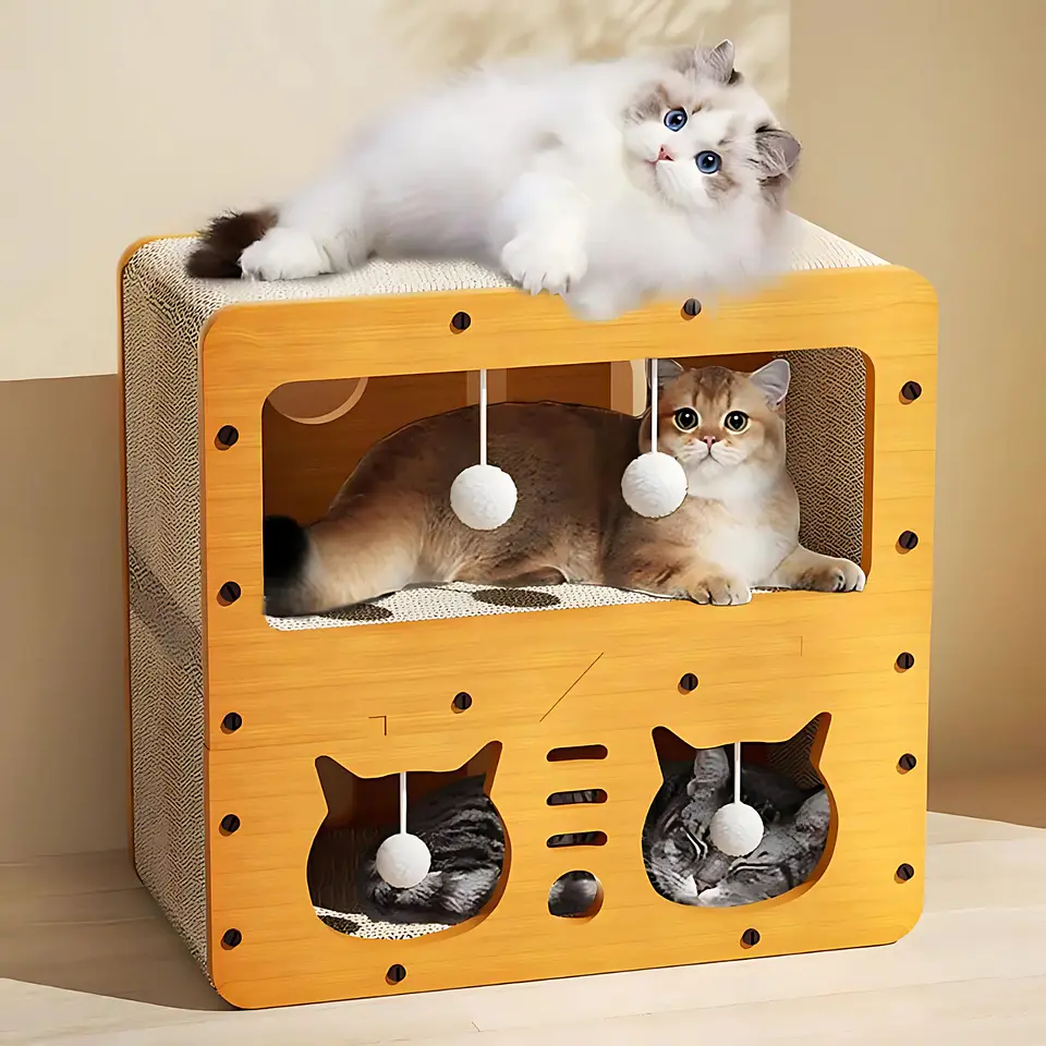 Estación de Juegos Para Gatos Cama Escondite 5