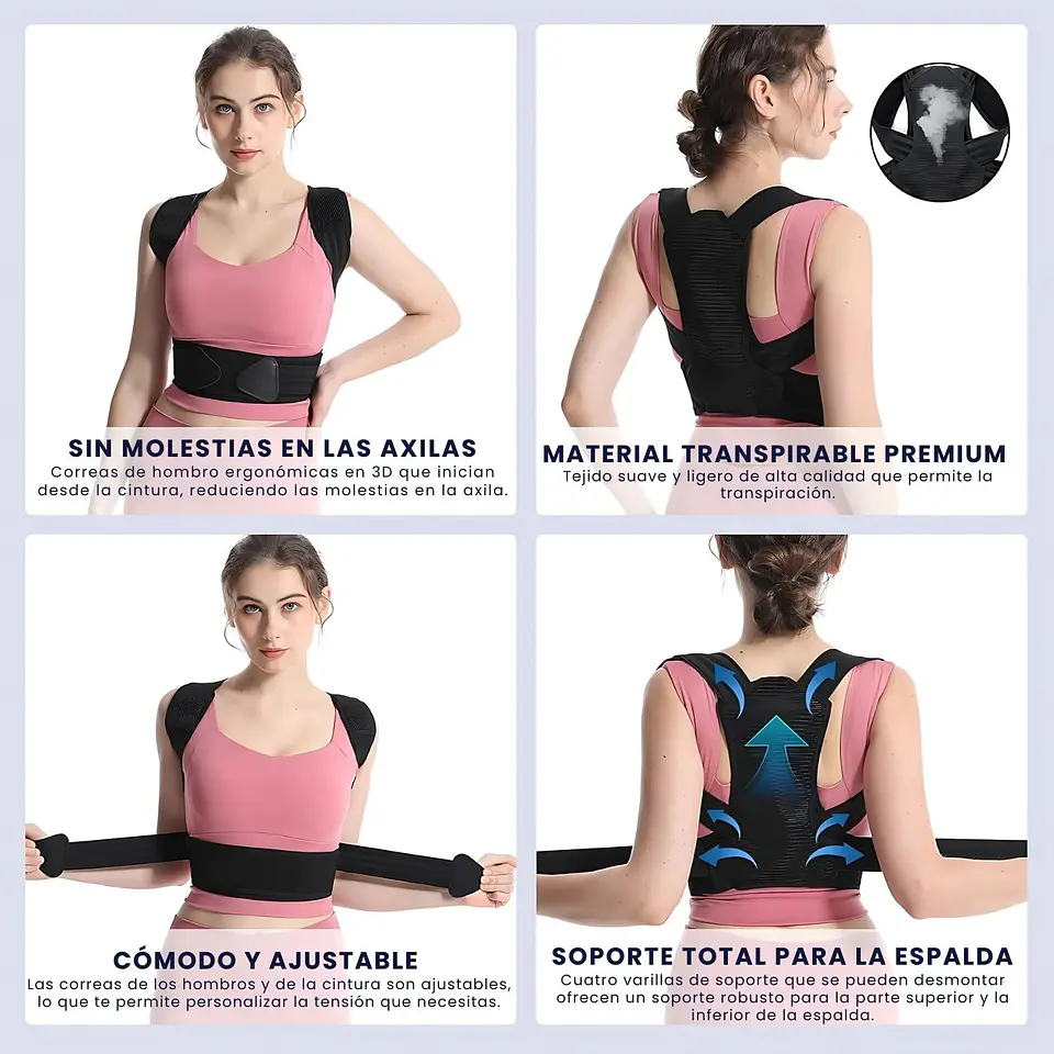 Corrector De Postura Espalda Faja Ajustable Unisex 6