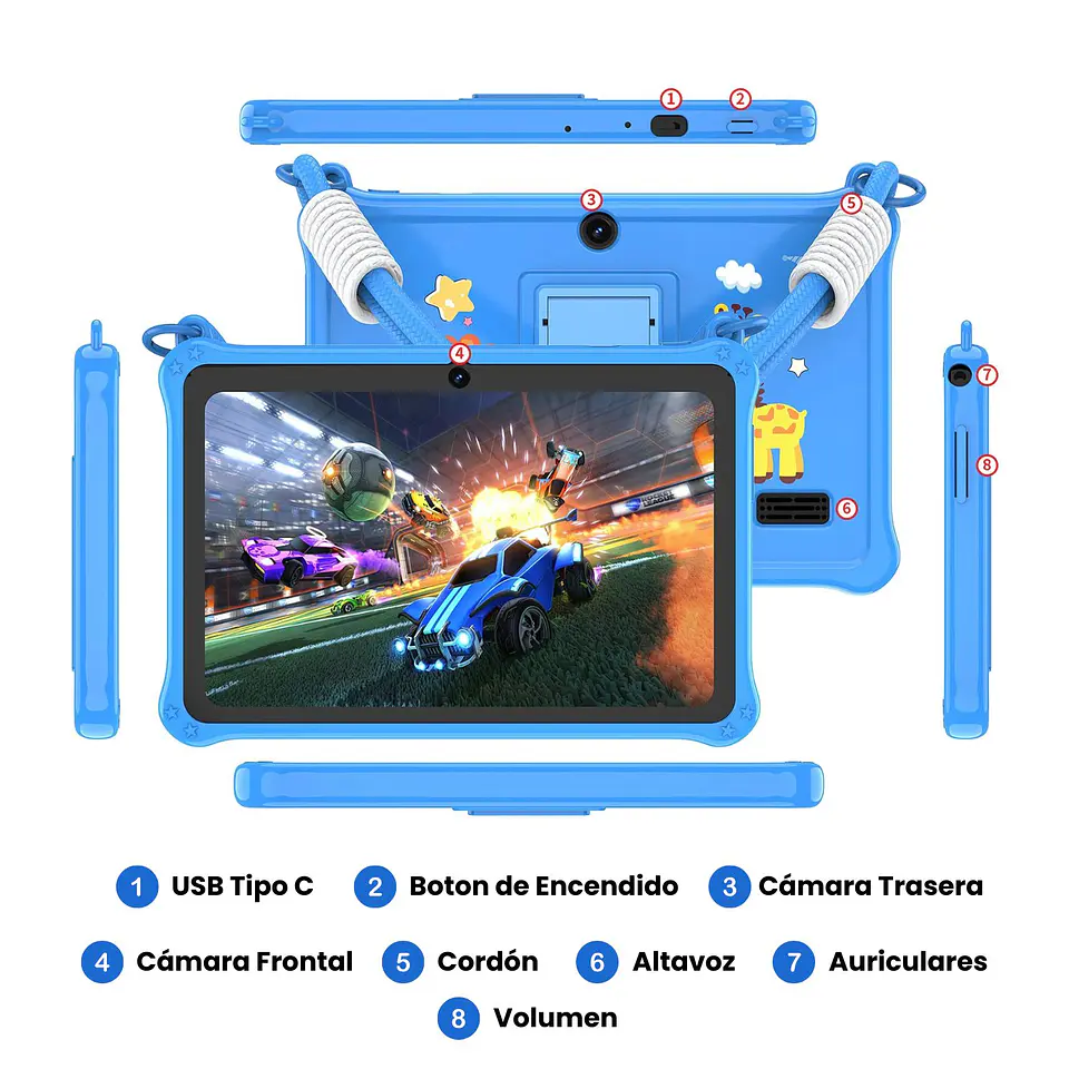Tablet 7 Pulgadas 32 GB 2 Ram Android Con Funda Protectora 5
