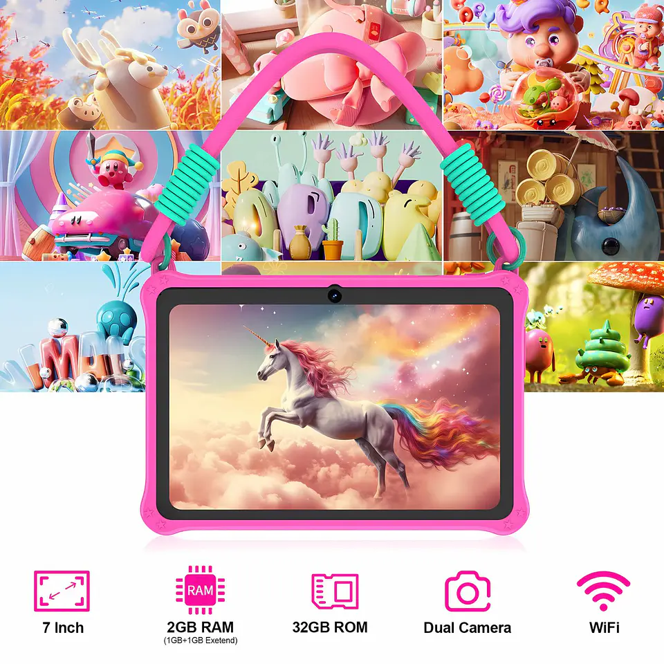 Tablet 7 Pulgadas 32 GB 2 Ram Android Con Funda Protectora 11