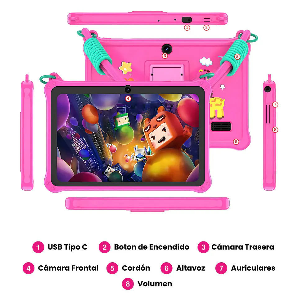 Tablet 7 Pulgadas 32 GB 2 Ram Android Con Funda Protectora 13