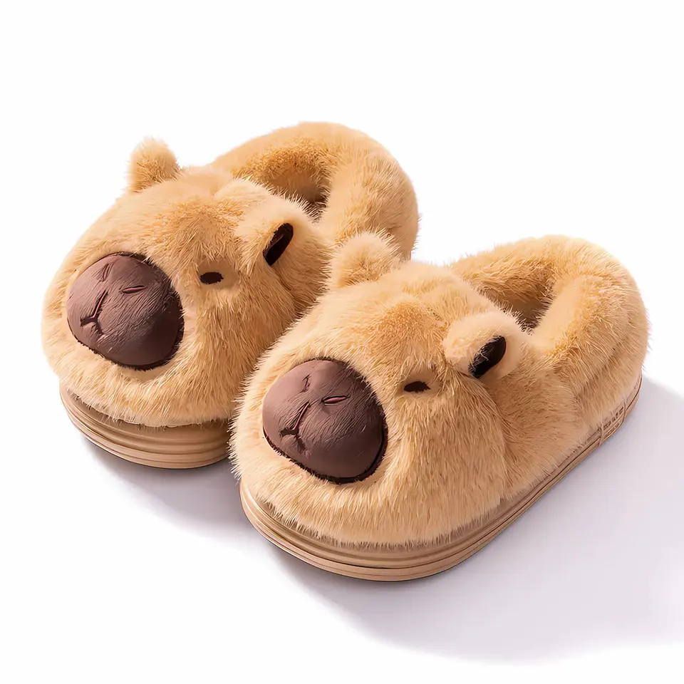 Pantuflas De Felpa Suave Capibara Kawaii Antideslizantes 1
