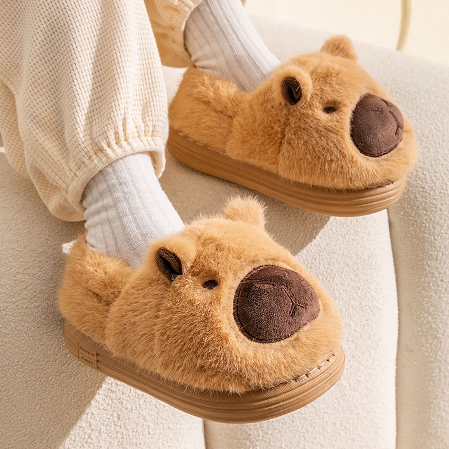 Pantuflas De Felpa Suave Capibara Kawaii Antideslizantes 5