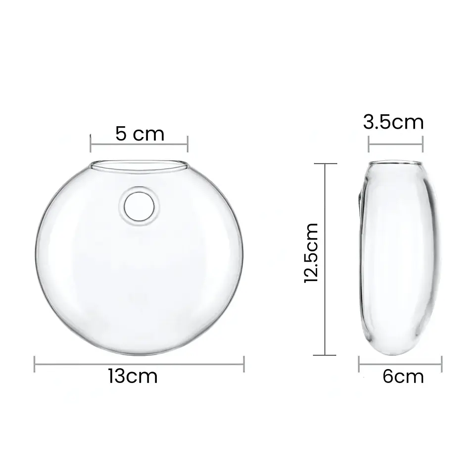 Pack 2 Macetas De Vidrio Colgante Transparente Pared 13cm 5