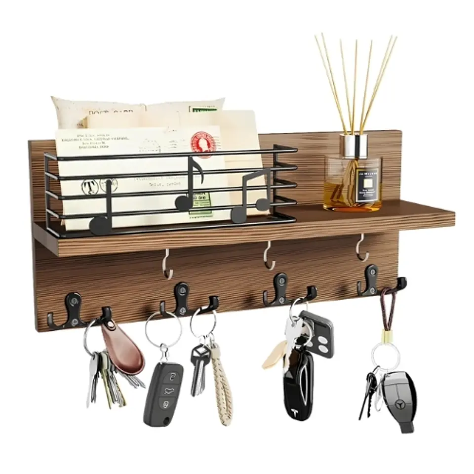 Portallaves De Madera Colgador Soporte Llaves Pared 1