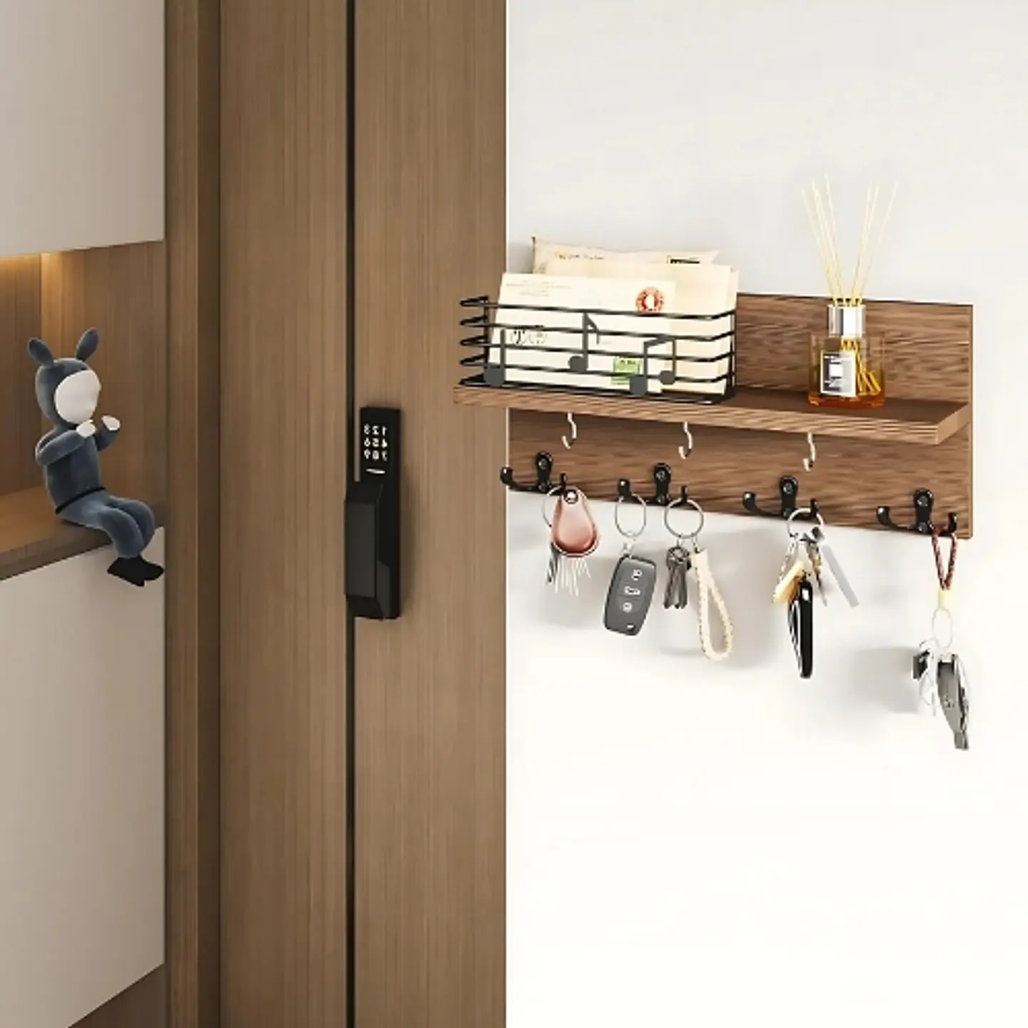 Portallaves De Madera Colgador Soporte Llaves Pared 5