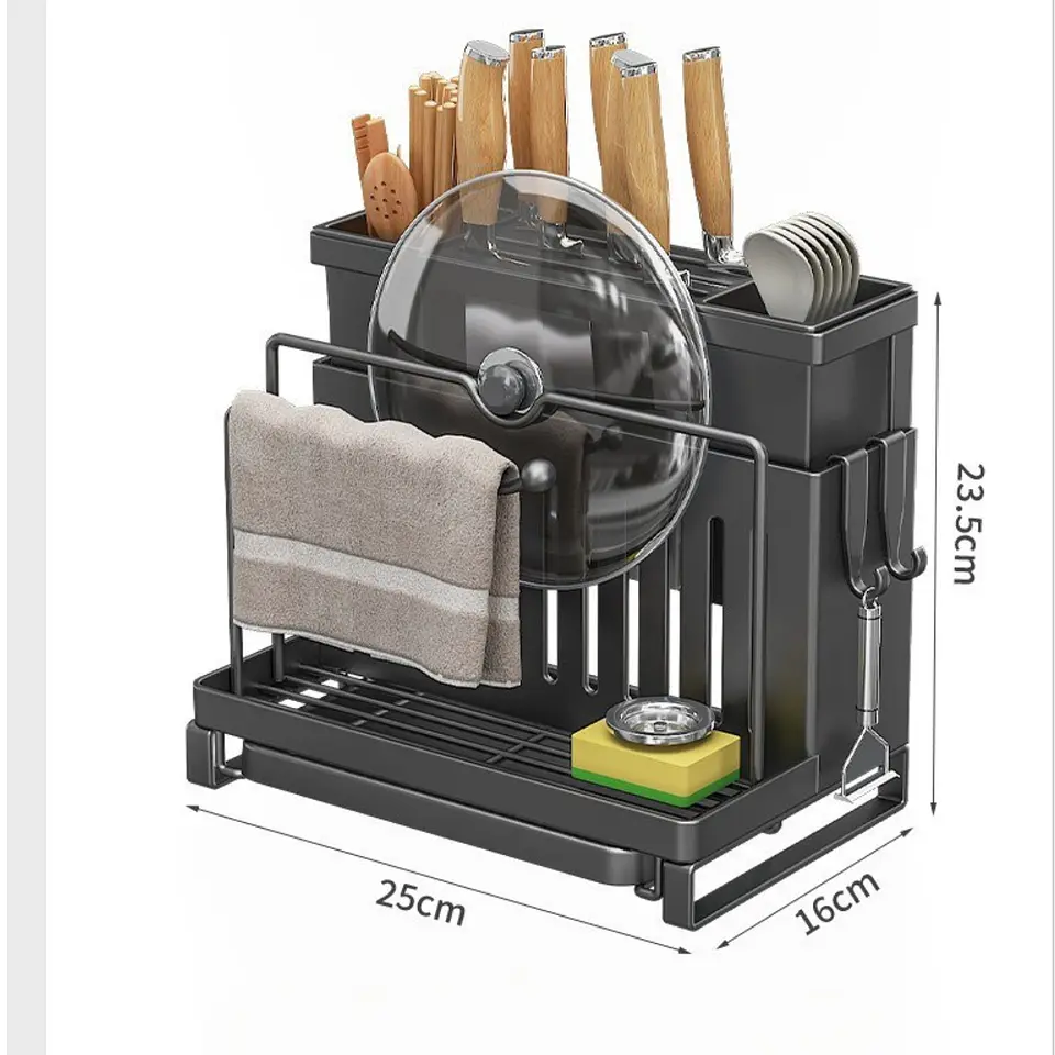 Organizador De Cubiertos Estante Escurridor Tabla de Cortar 2