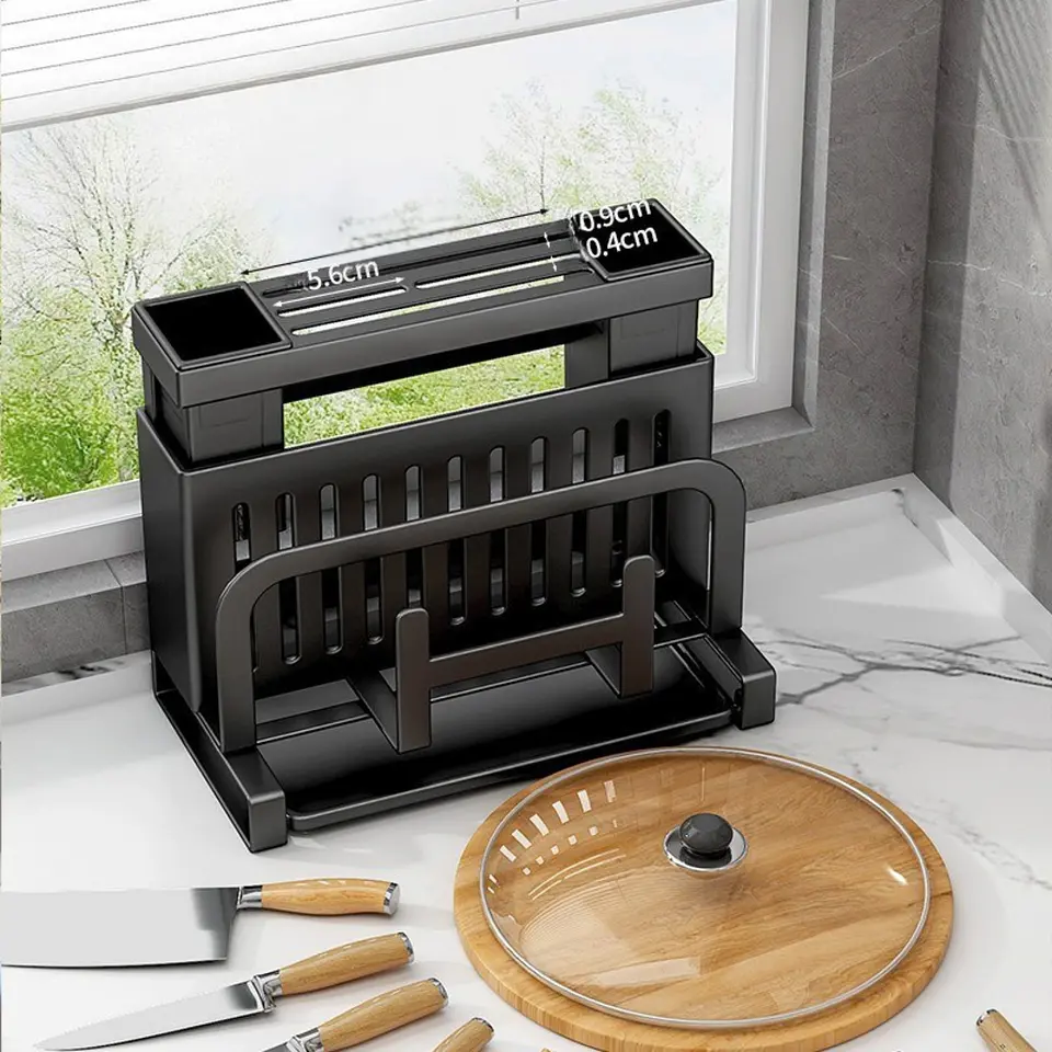 Organizador De Cubiertos Estante Escurridor Tabla de Cortar 3