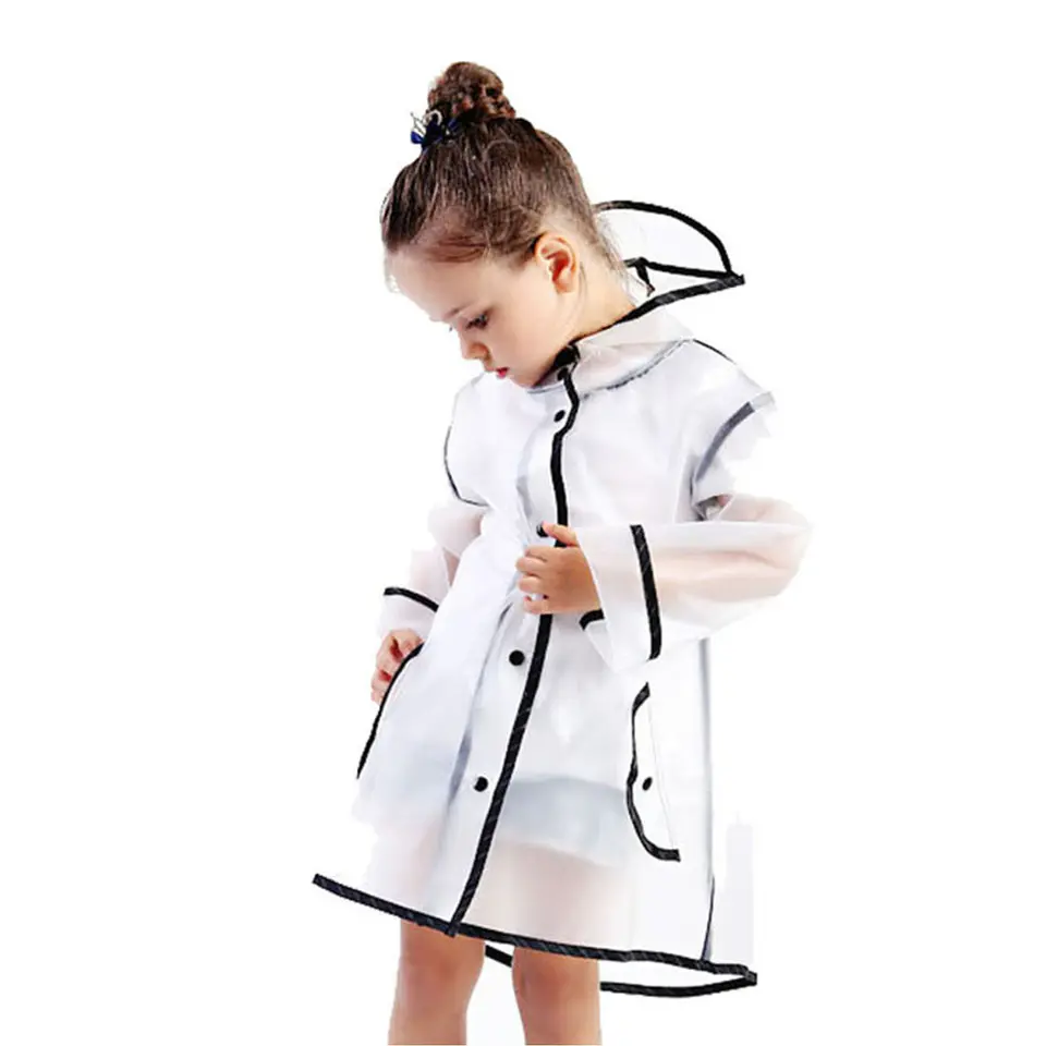 Poncho Impermeable Para Niños Con Gorro Lluvia Resistente 1
