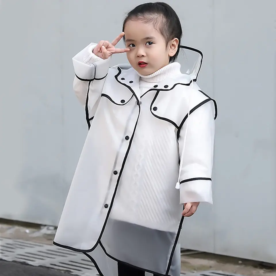 Poncho Impermeable Para Niños Con Gorro Lluvia Resistente 4
