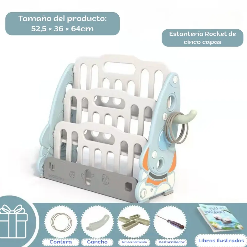 Estantería Organizadora Infantil Librero Y Mueble Juguetes 4